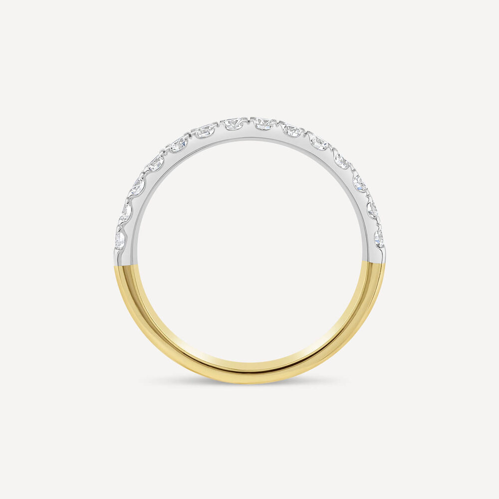 Born 18ct Yellow Gold 0.40ct Lab Grown Split Claw Diamond Wedding Ring image number 2