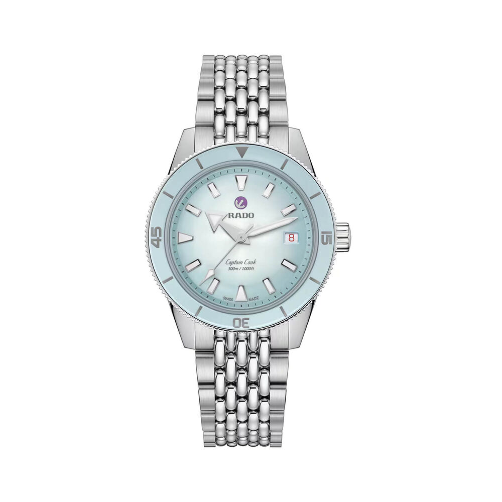 Rado Captain Cook Automatic 39mm Gradient Light Blue Dial Steel Bracelet Watch image number 0