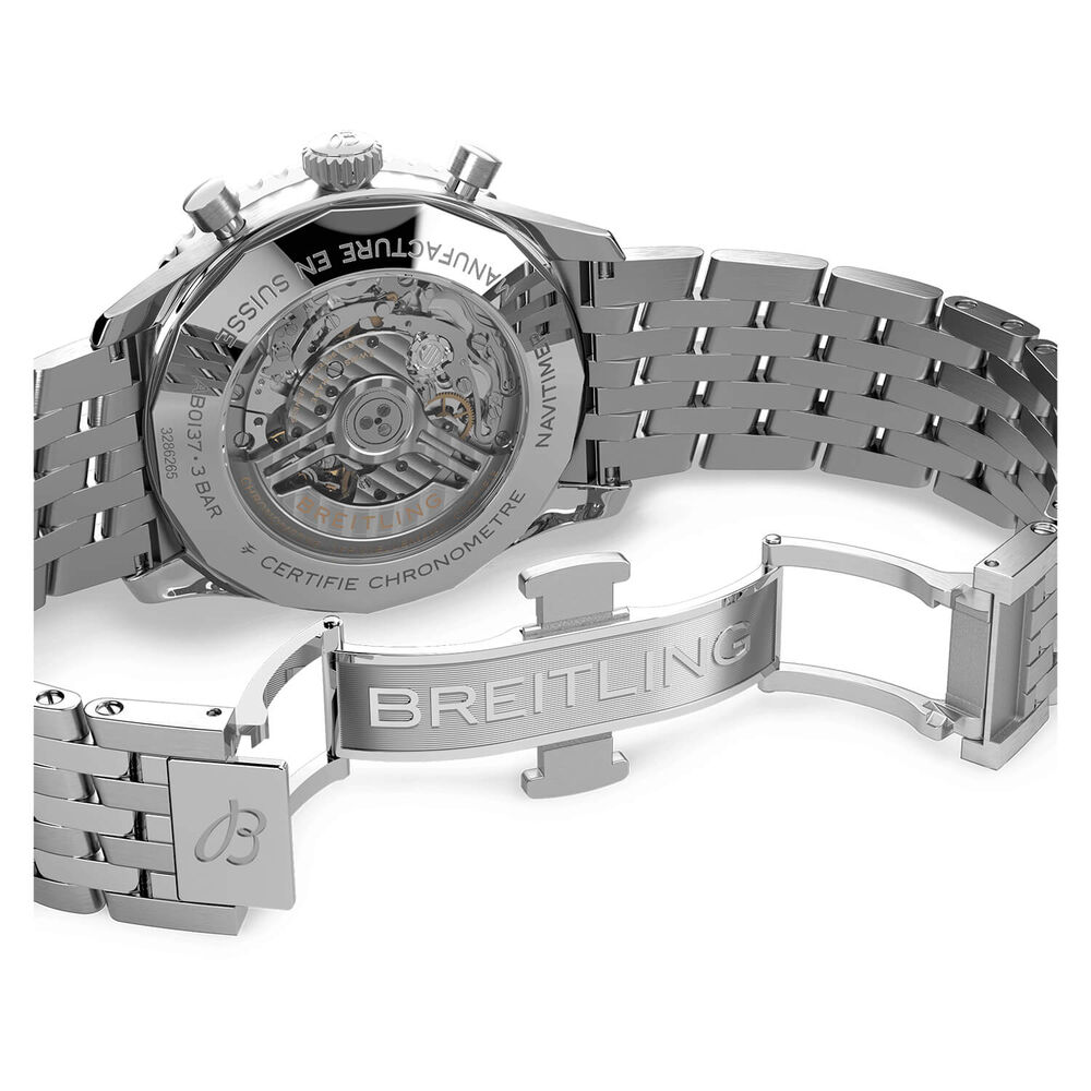 Breitling Navitimer B01 Chronograph 46 Green Dial Black Details Steel Bracelet Watch image number 5