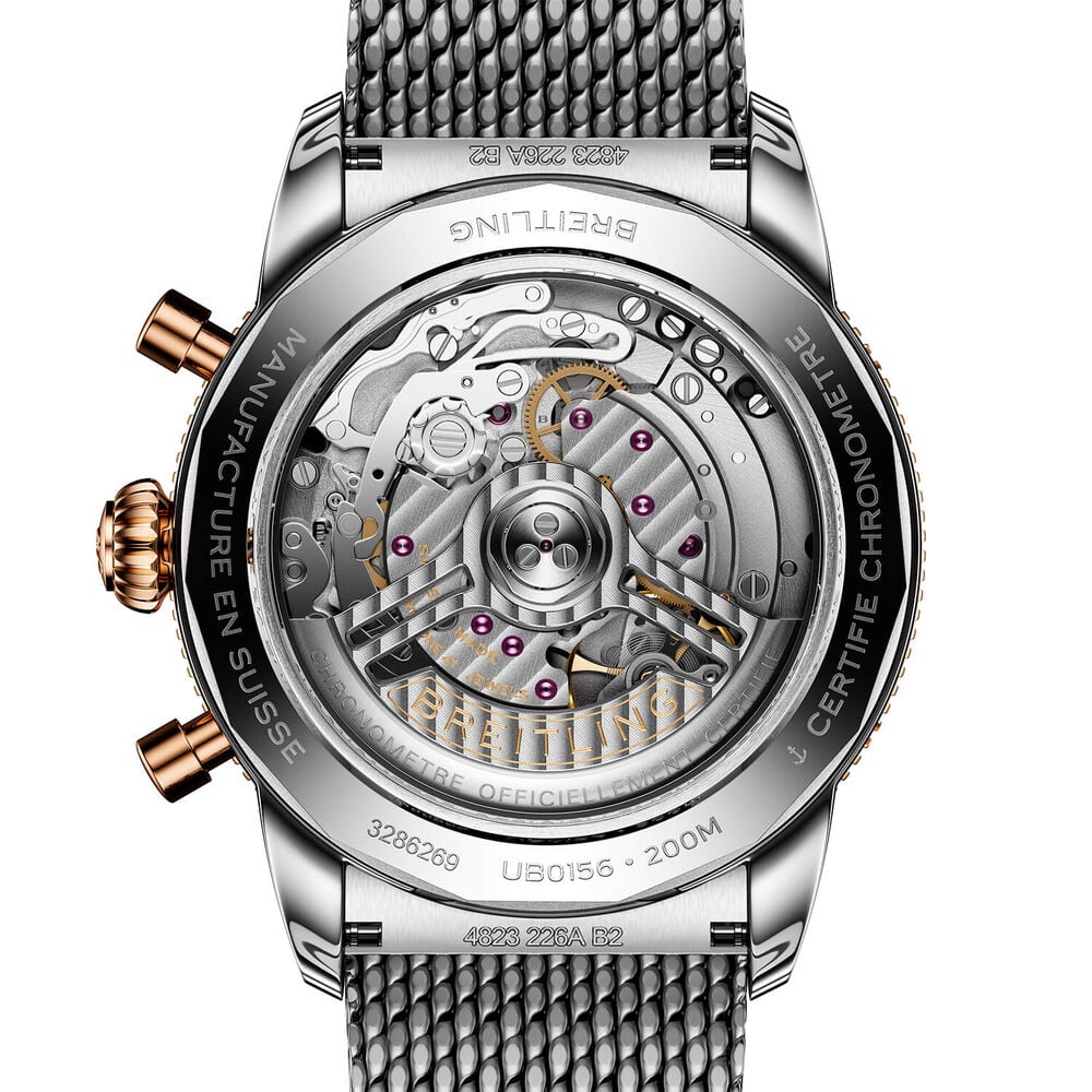 Breitling Superocean Heritage B01 Chronograph 42mm Black Dial 18k Red Gold Case Bracelet Watch image number 1
