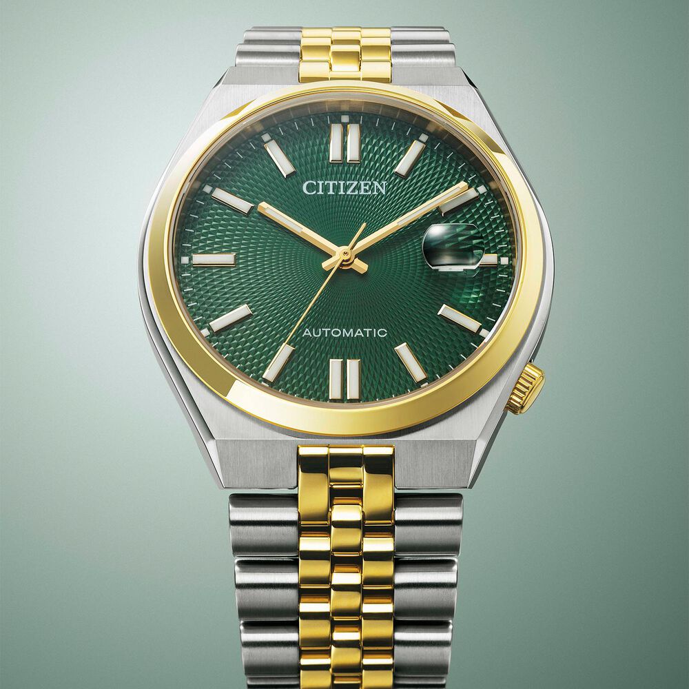 Citizen Tsuyosa 60 Automatic 40mm Green Dial Two Tone Steel Bracelet Watch image number 7