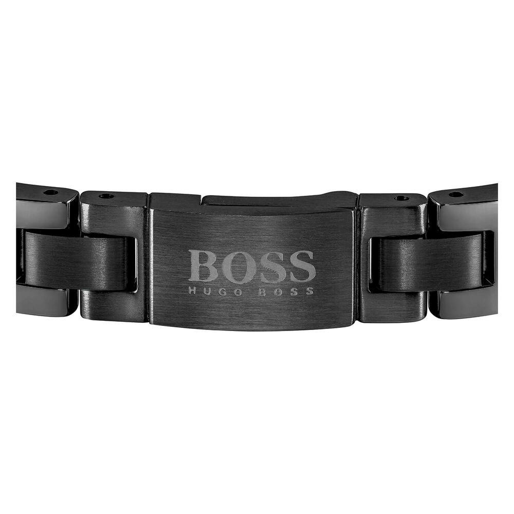 BOSS Gents Metal Link Essentials Black IP Bracelet