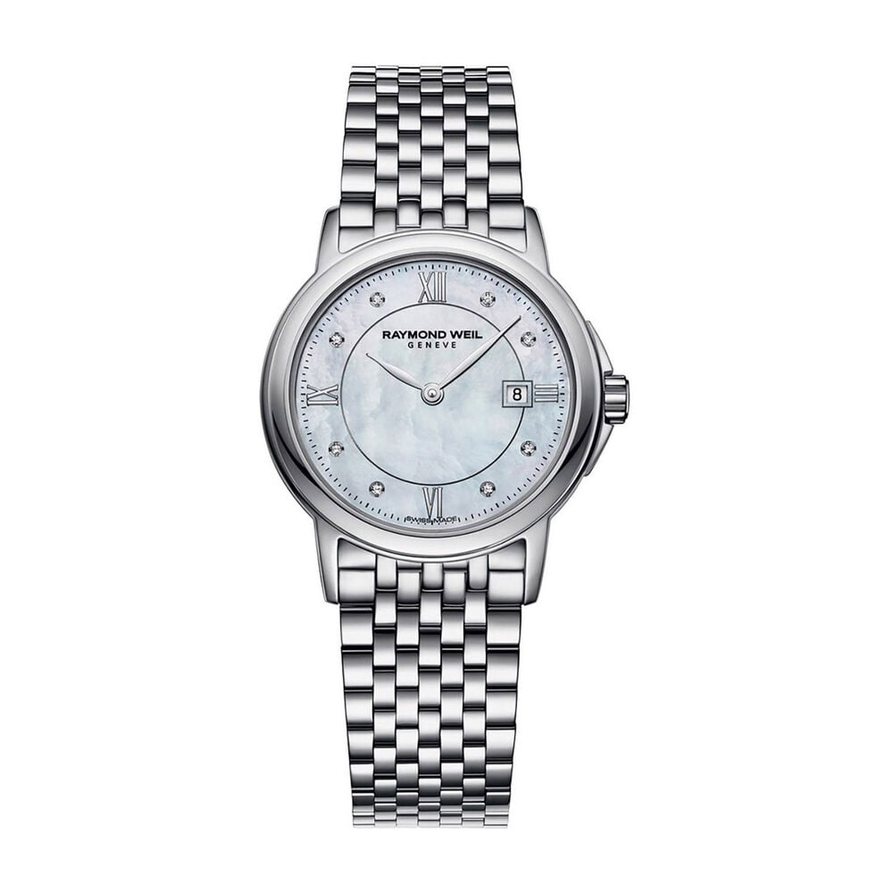 Raymond Weil Traditional diamond dot mother of pearl  steel bracelet watch