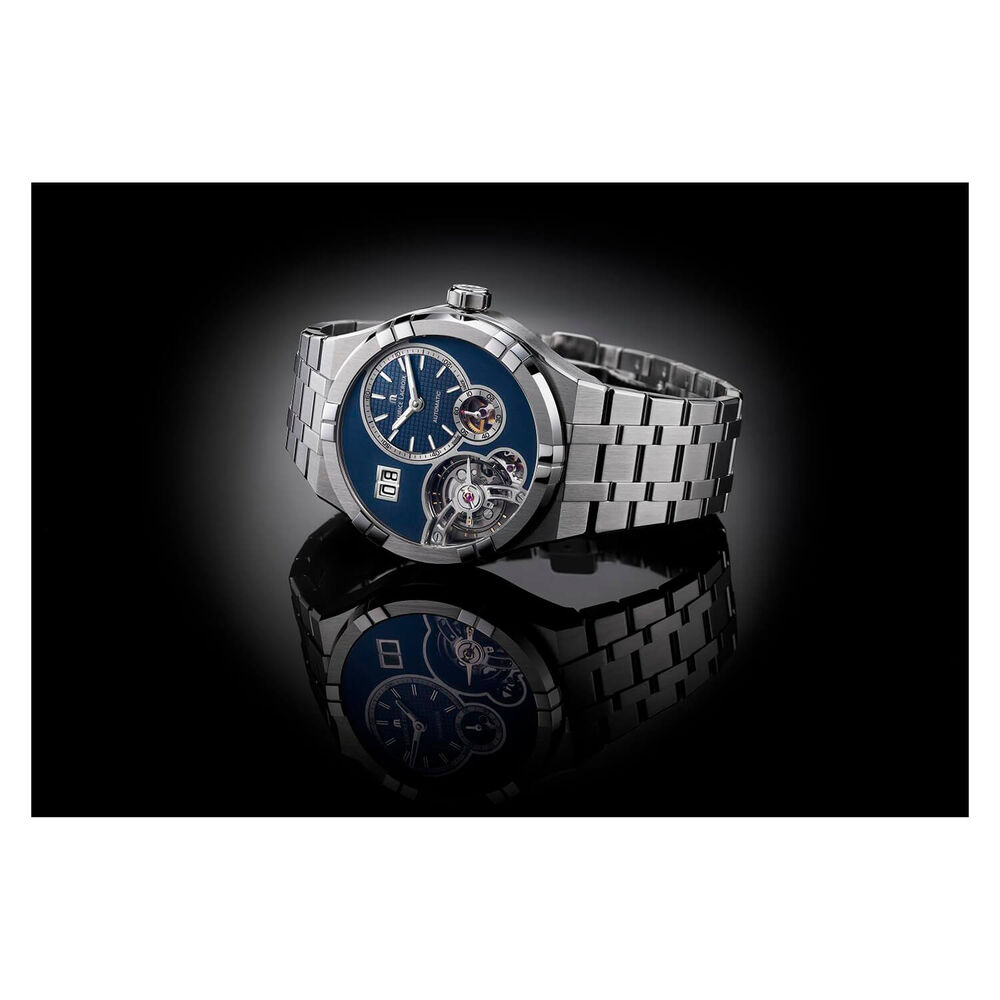 Maurice Lacroix Aikon Master 45mm Automatic Blue Dial Steel Bracelet Blue Strap Set Watch