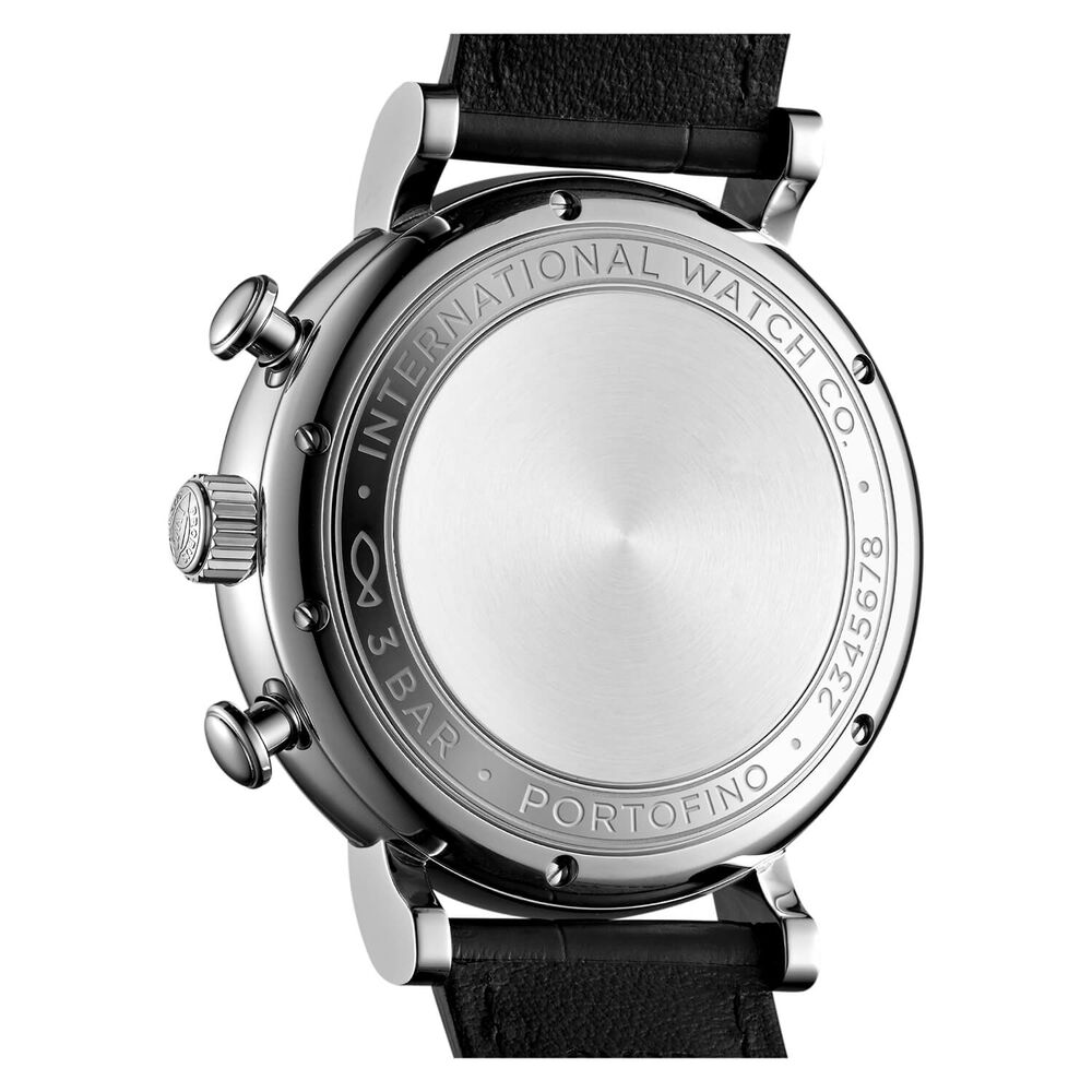 IWC Schaffhausen Portofino Chronograph Black Dial Strap Watch image number 4