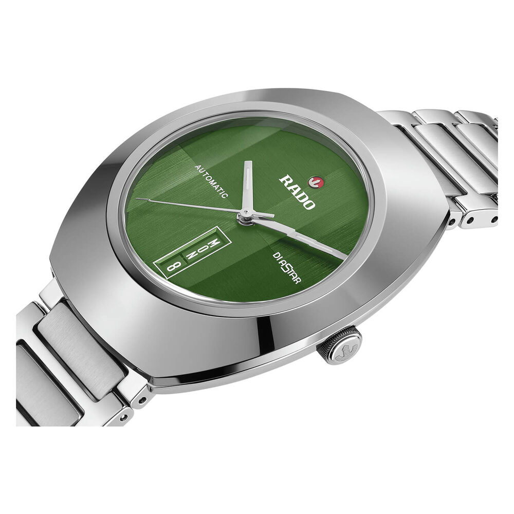 Rado DiaStar Brushed Green Dial Steel Bracelet Watch image number 1