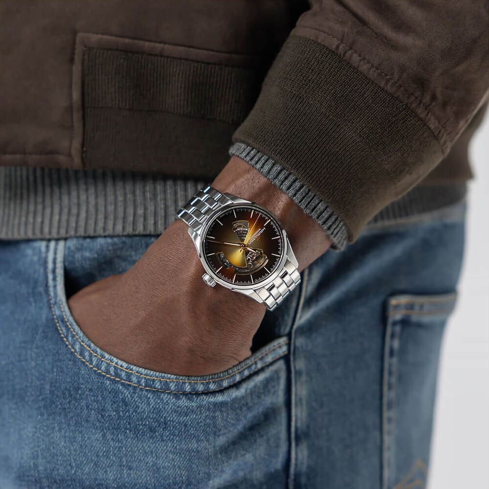 Hamilton Jazzmaster Open Heart 40mm Sunray Silver Dial Stainless Steel Bracelet Watch