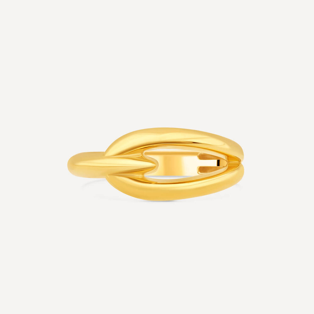 9ct Yellow Gold Stirrup Polished Plain Band Ring image number 2