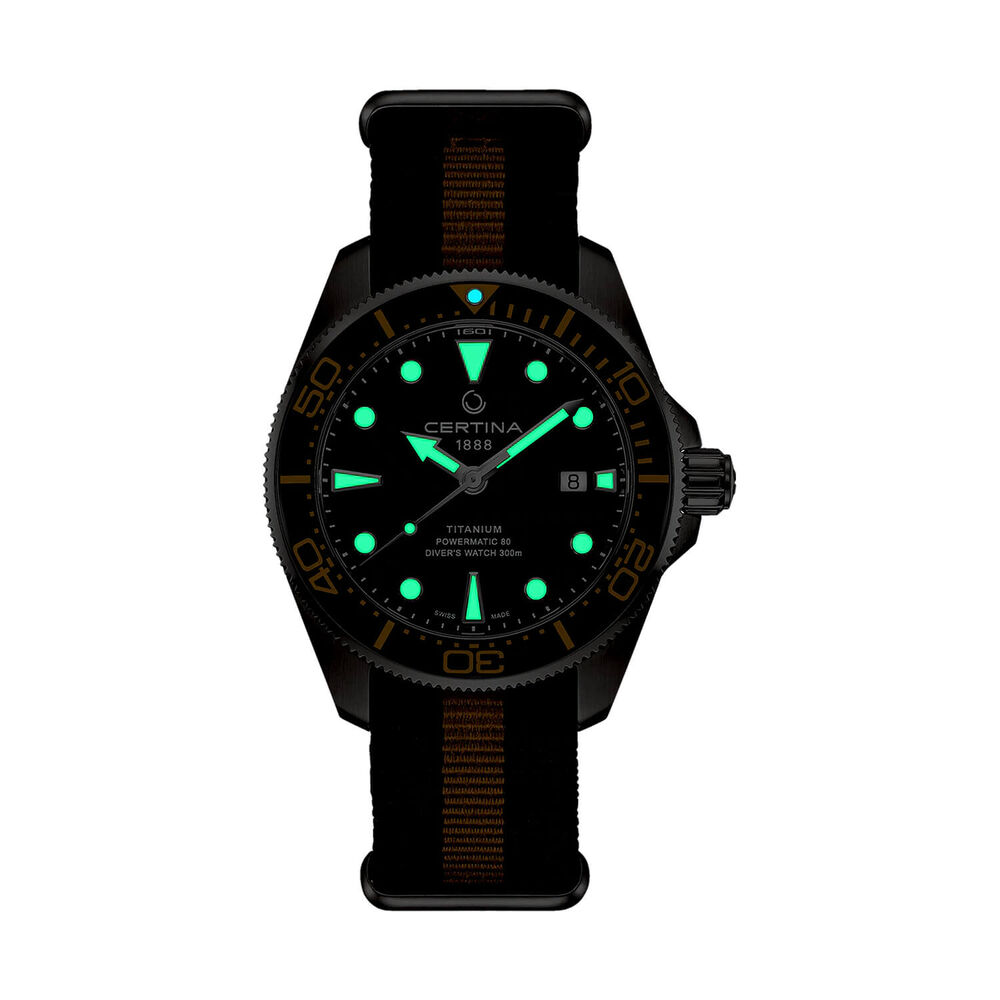 Certina DS Action Diver Powermatic 80 43mm Black Dial Synthetic Strap Watch