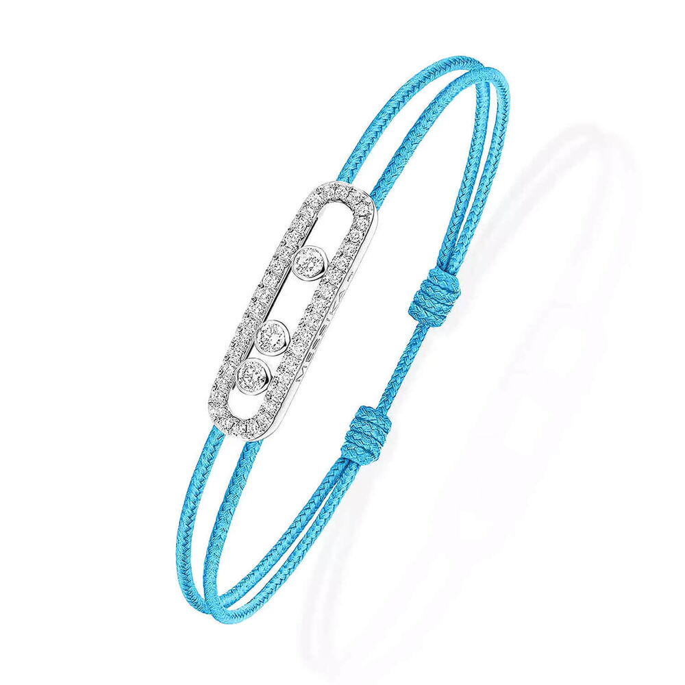Messika Care(s) White Gold 0.26ct Diamond Blue Cord Bracelet image number 0