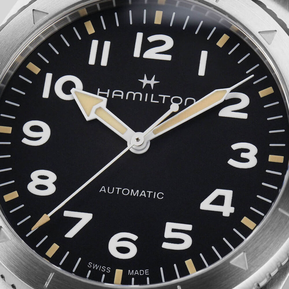 Hamilton Khaki Field Expedition Auto 41mm Black Dial Grey NATO Strap Watch image number 1
