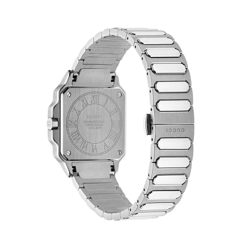 Gucci G-Flat 30mm Silver Dial Stainless Steel Bracelet Watch