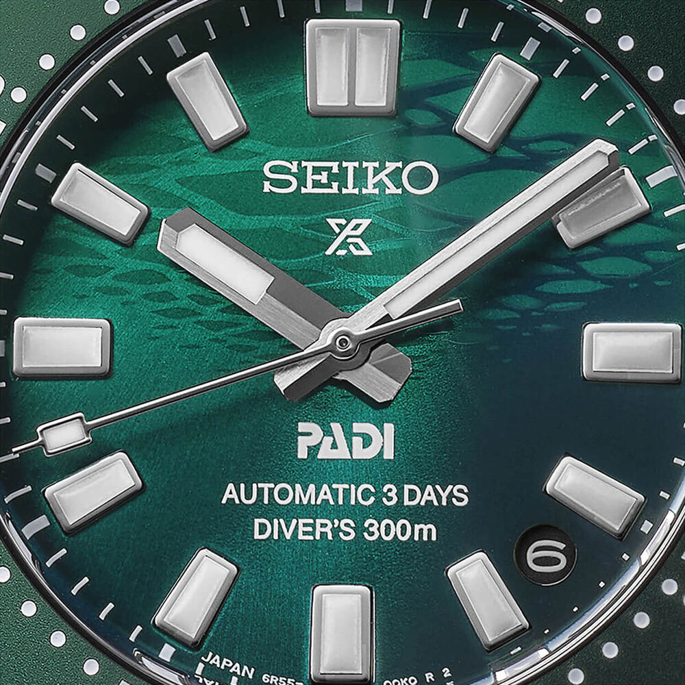 Seiko Prospex 1965 Heritage Diver’s PADI Special Edition 40mm Green Dial Steel Bracelet Watch image number 1