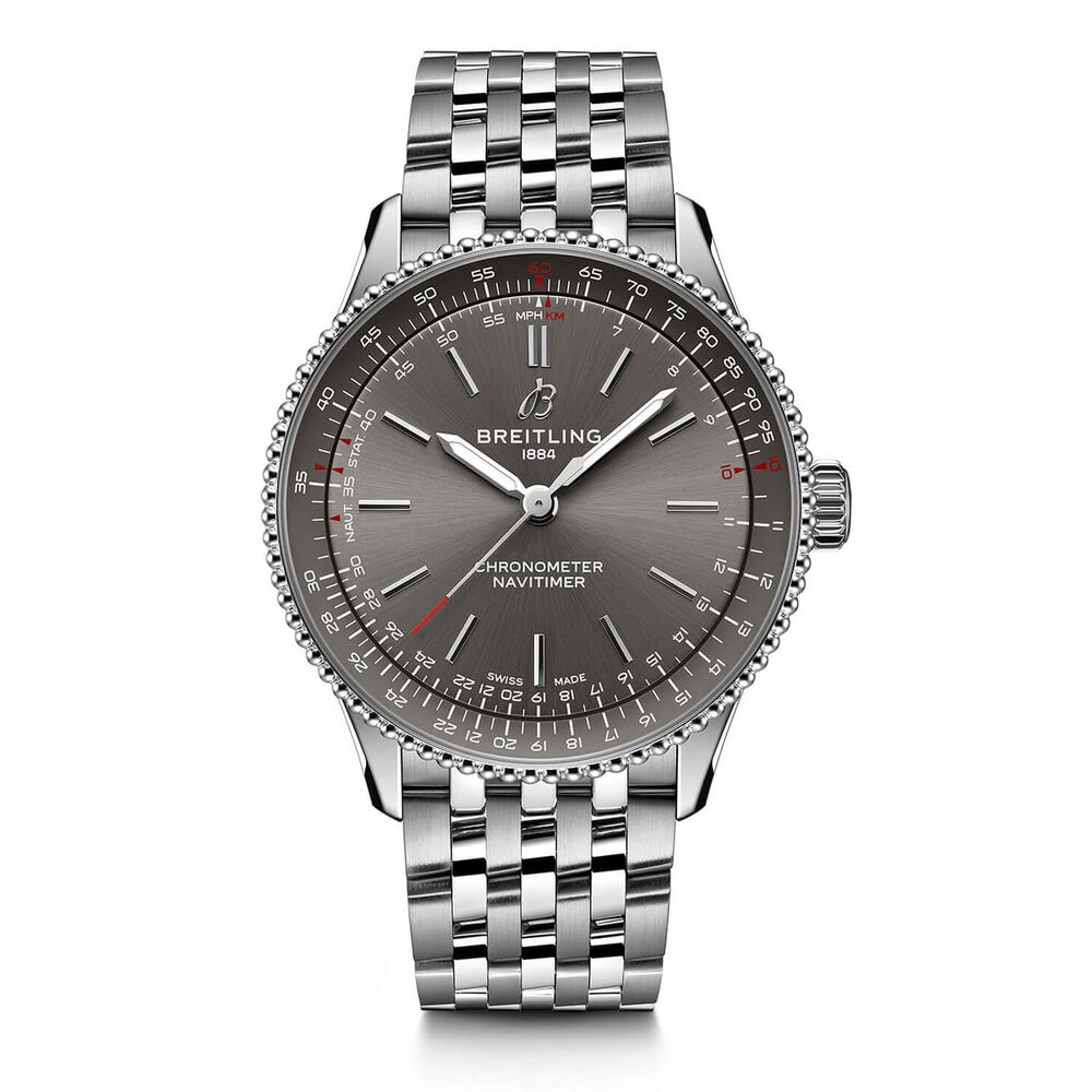 Breitling Navitimer 36mm Grey Dial Steel Case Bracelet Watch image number 0