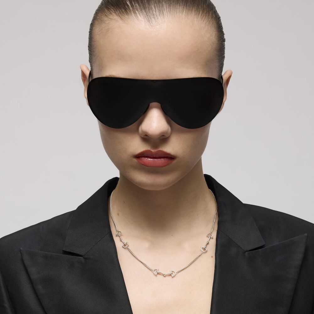 Gucci Staffa Sterling Silver Chain Necklace