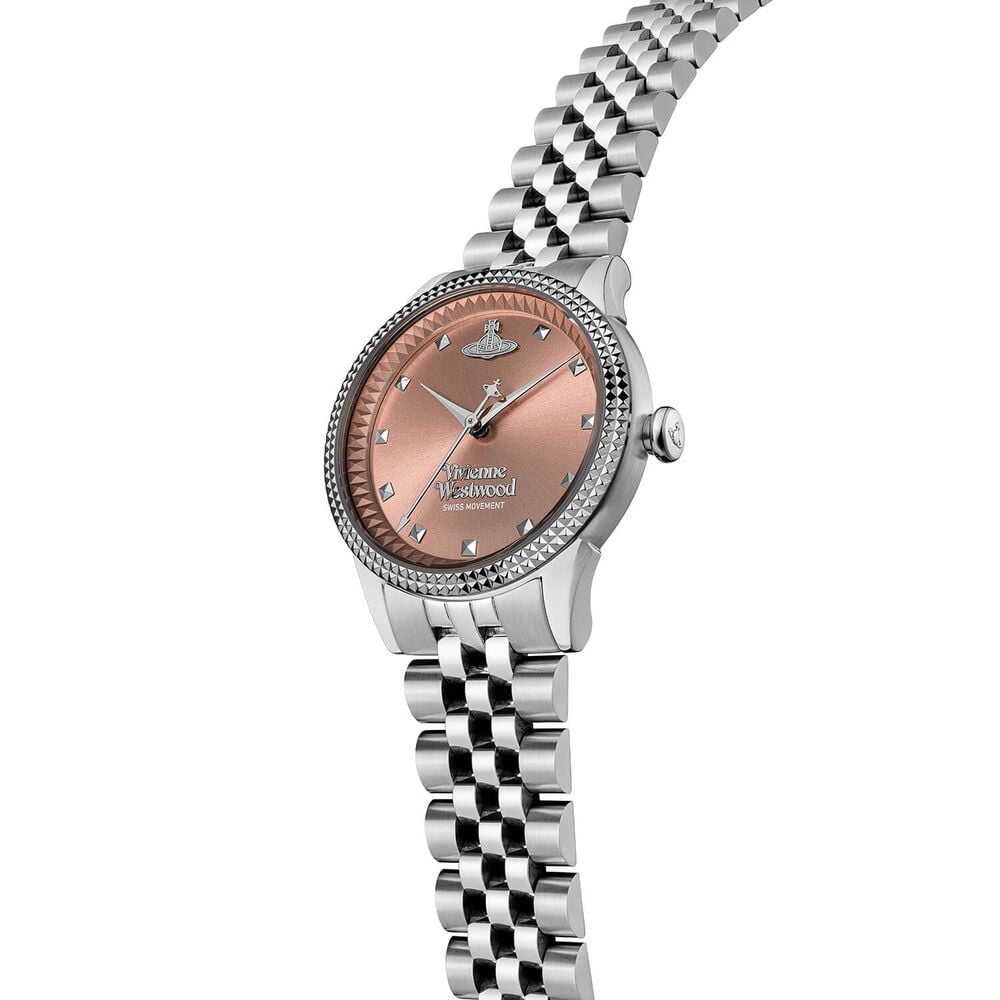 Vivienne Westwood Little Seymour 32mm Dusty Pink Dial Steel Bracelet Watch image number 1