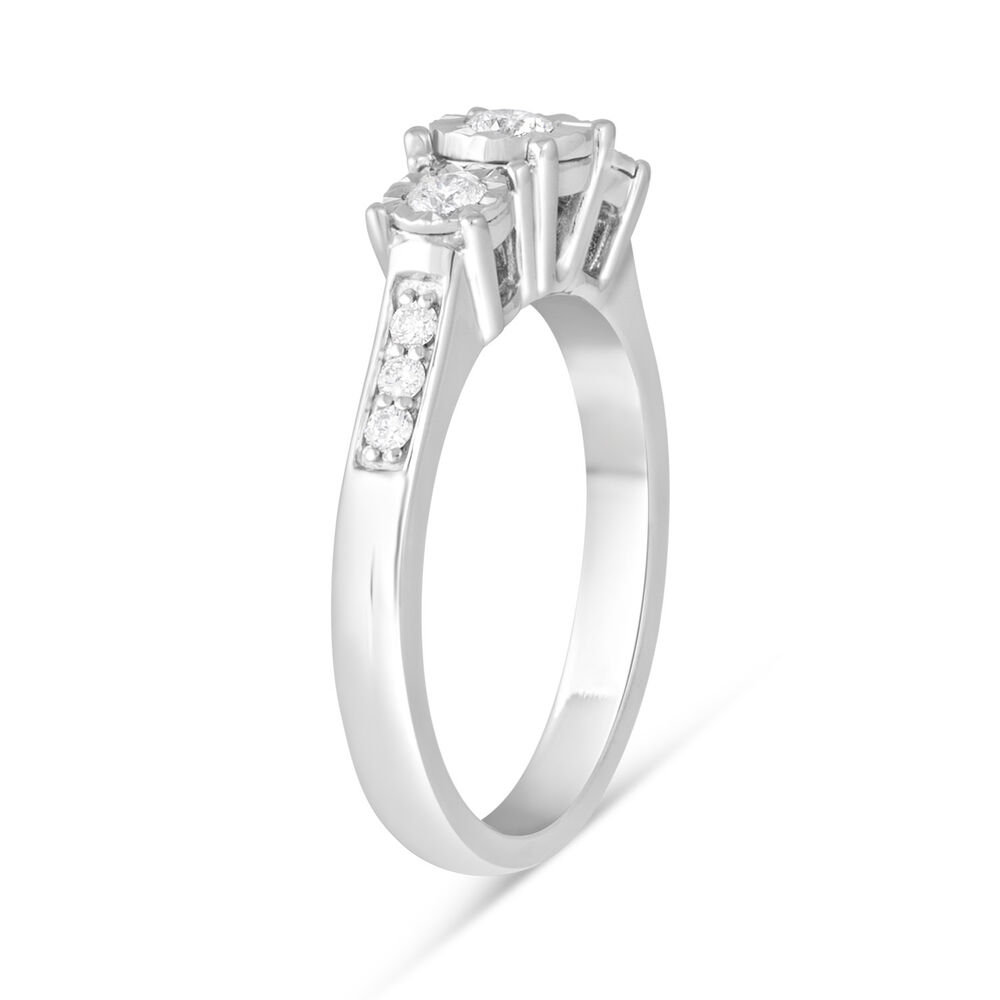 9ct White Gold Engagement Ring image number 3
