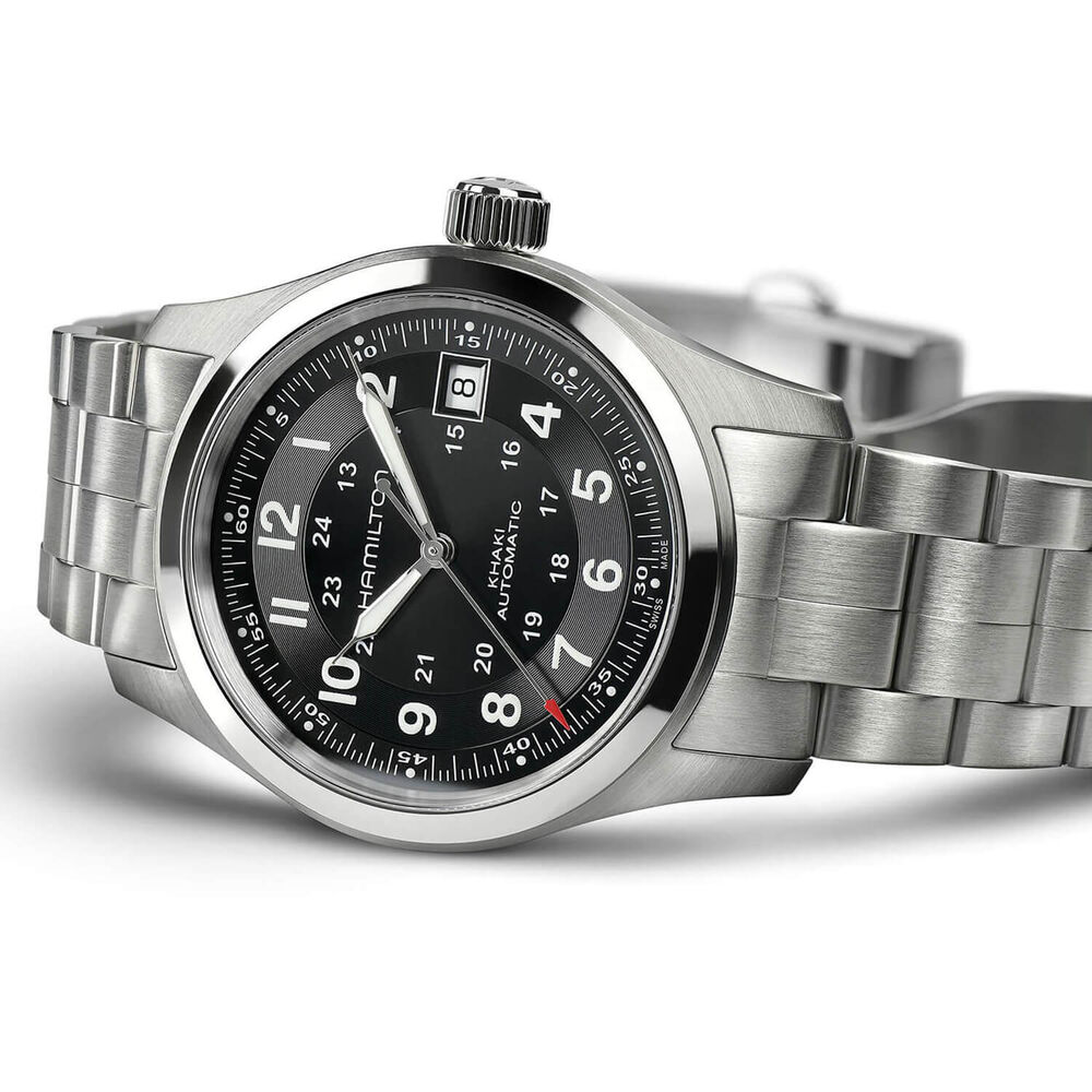 Hamilton Khaki Field 38mm Black Dial Bracelet Watch image number 2