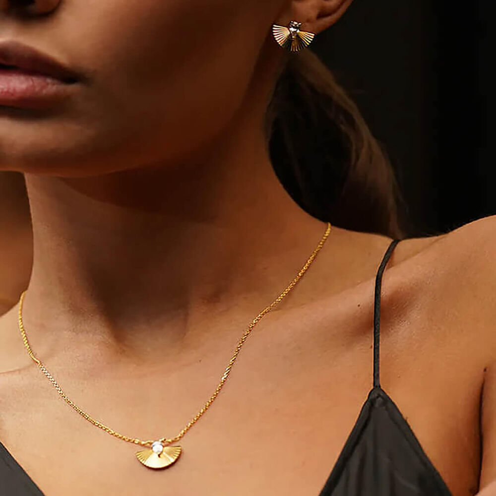 CARAT* London Celene Fan 18k Gold Vermeil Necklace image number 3