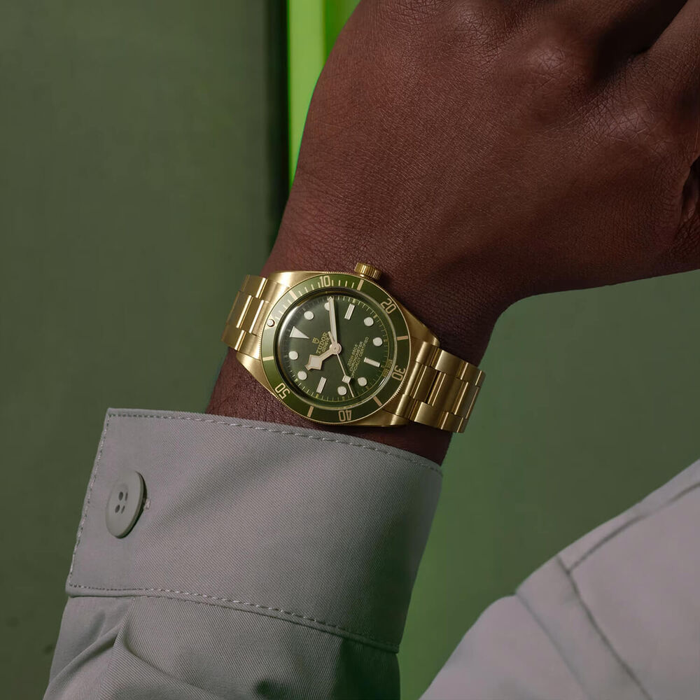 TUDOR Black Bay 58 18K 39mm Green Dial Yellow Gold Bracelet Watch image number 1