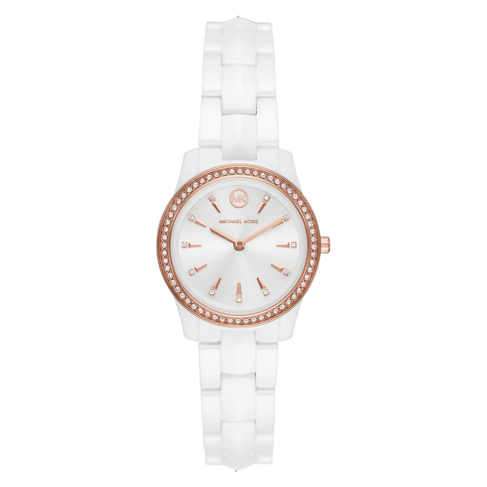 Michael Kors Runway Mercer 28mm White Dial & Bracelet Watch