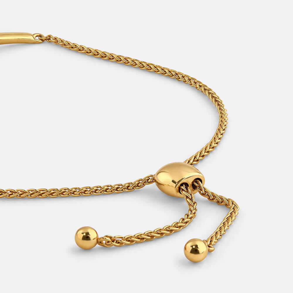 Yellow Gold Plated Vermeil Sterling Silver Cubic Zirconia Bolo Bracelet