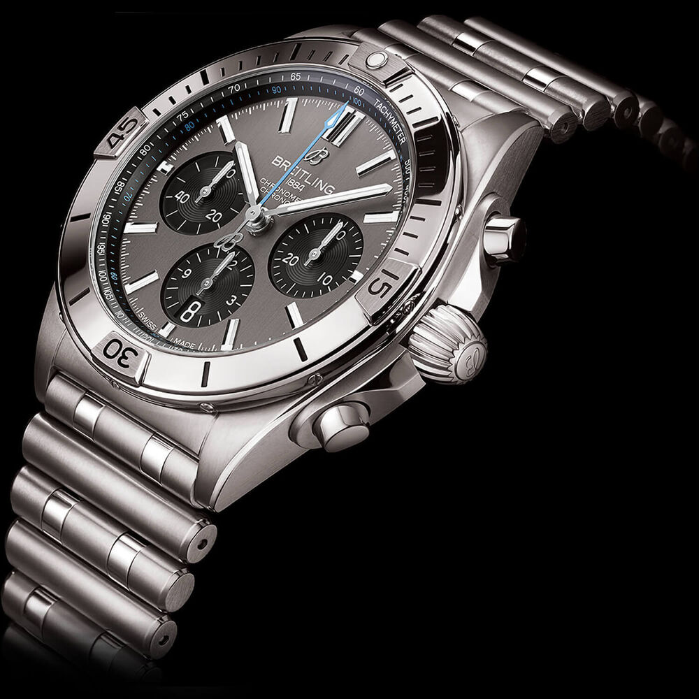 Breitling Chronomat B01 42mm Anthracite Dial Titanium Bracelet Watch image number 2