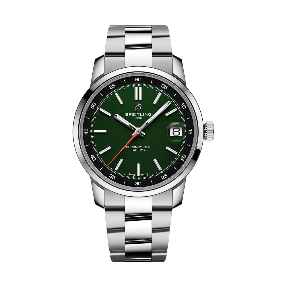 Breitling Top Time B31 38mm Green Dial Stainless Steel Bracelet Watch image number 0