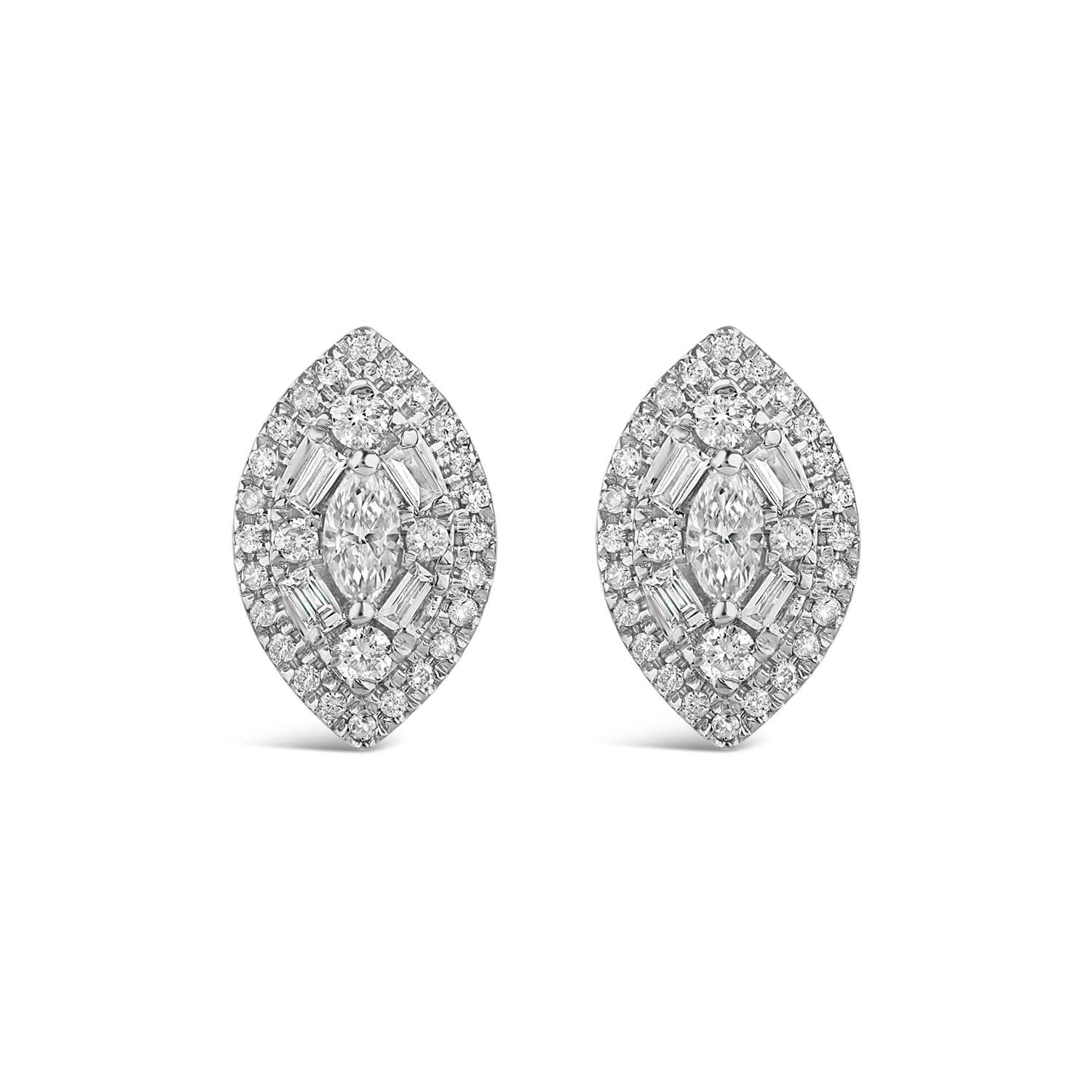 Baguette diamond discount earrings white gold