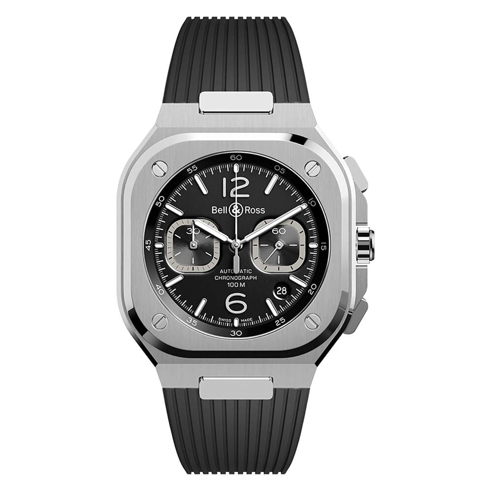 Bell & Ross BR 05 Chrono 42mm Black Dial Rubber Strap Watch