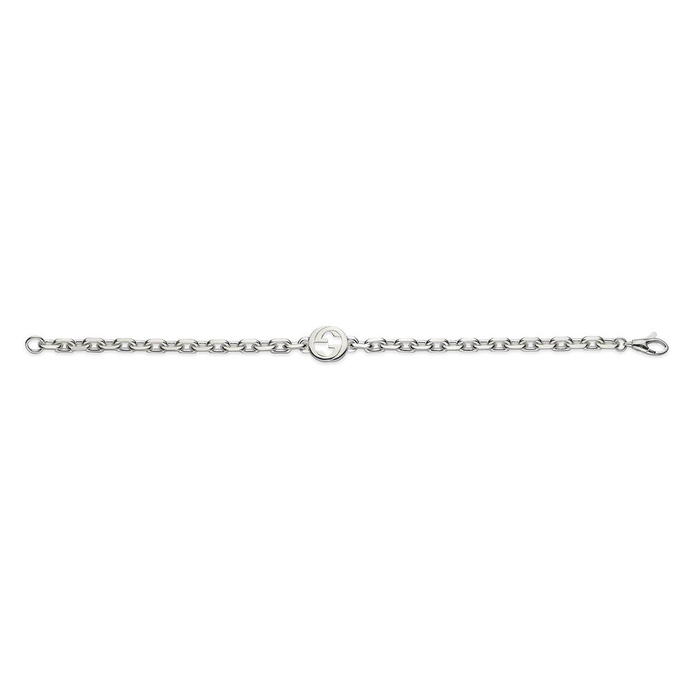 Gucci Interlocking Silver Chain Bracelet (Size M, 17cm)