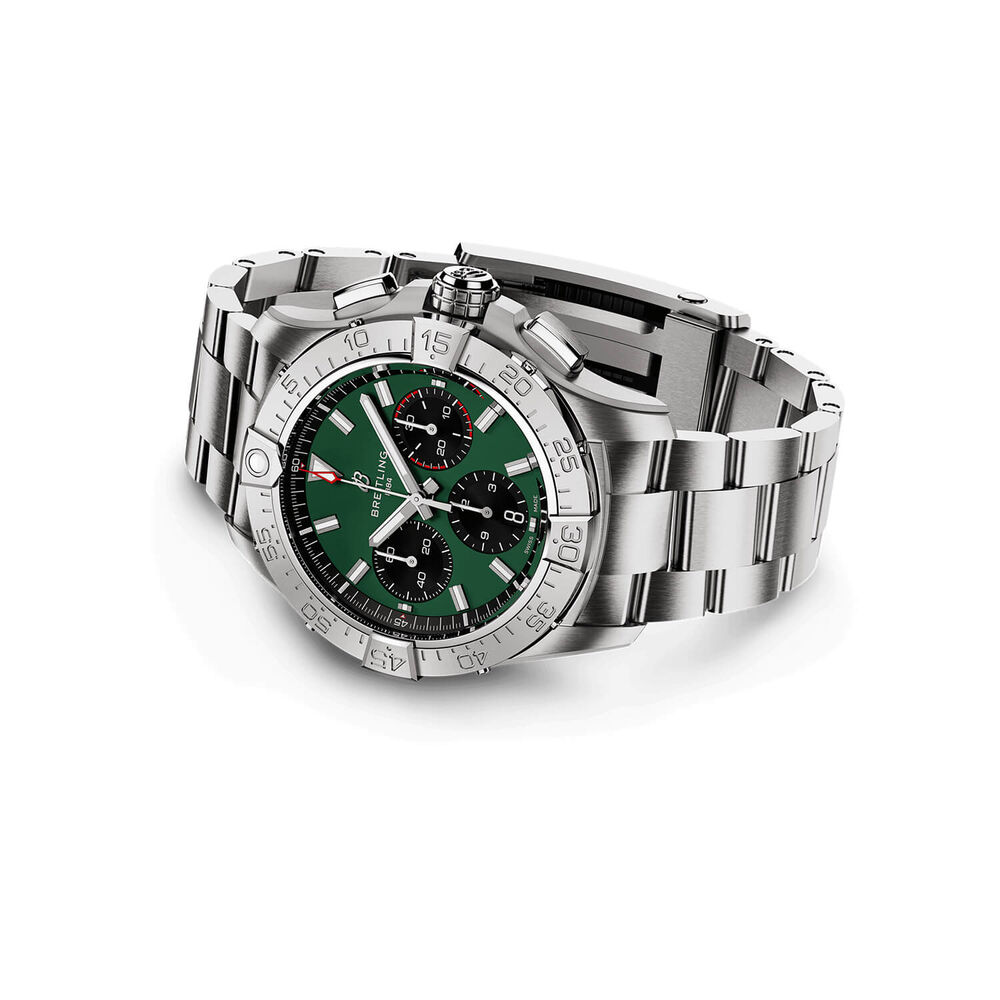 Breitling Avenger B01 Chronograph 42mm Green Dial Steel Bracelet Watch image number 2