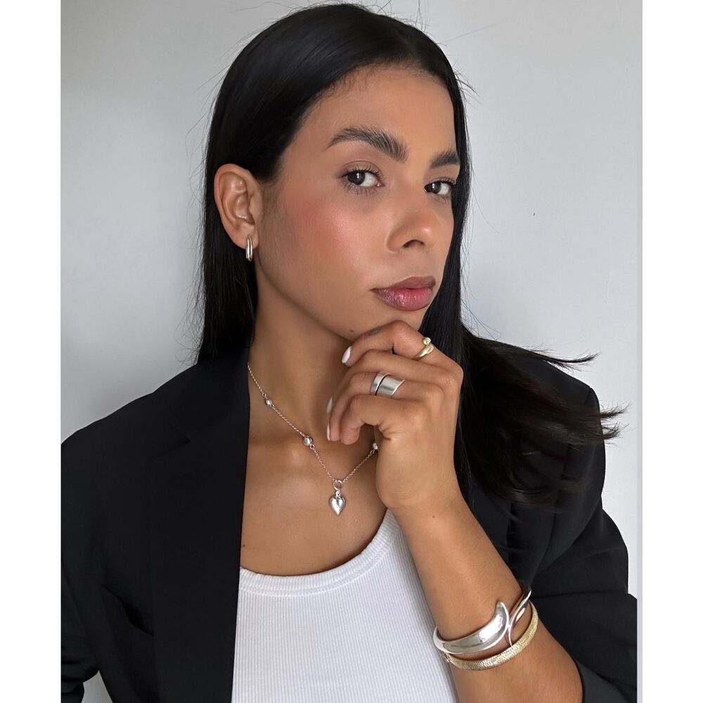 9ct Two Colours Gold Two Bar Half Hoop Earrings