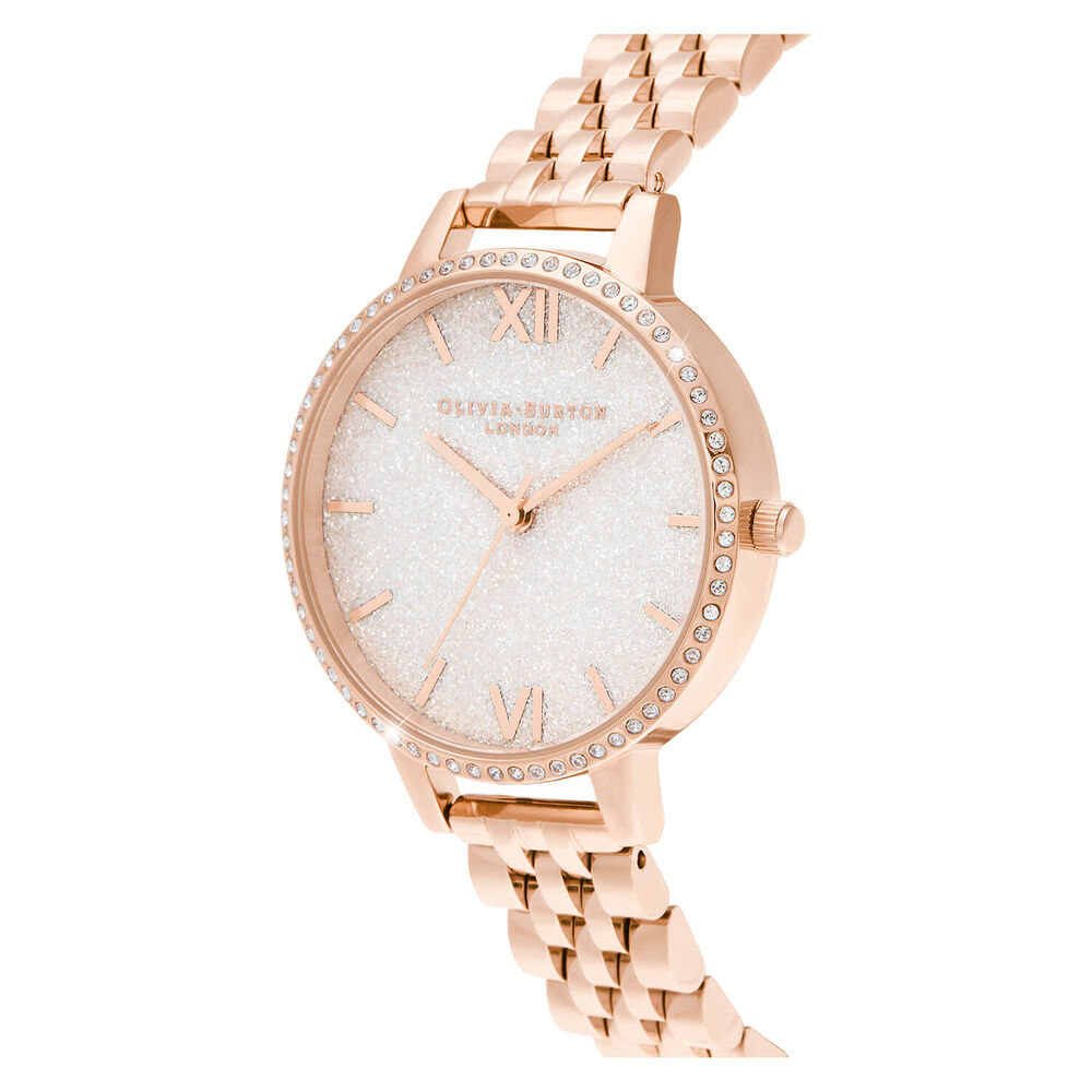 Olivia Burton Sparkle Case & Rose Gold Bracelet Ladies Watch