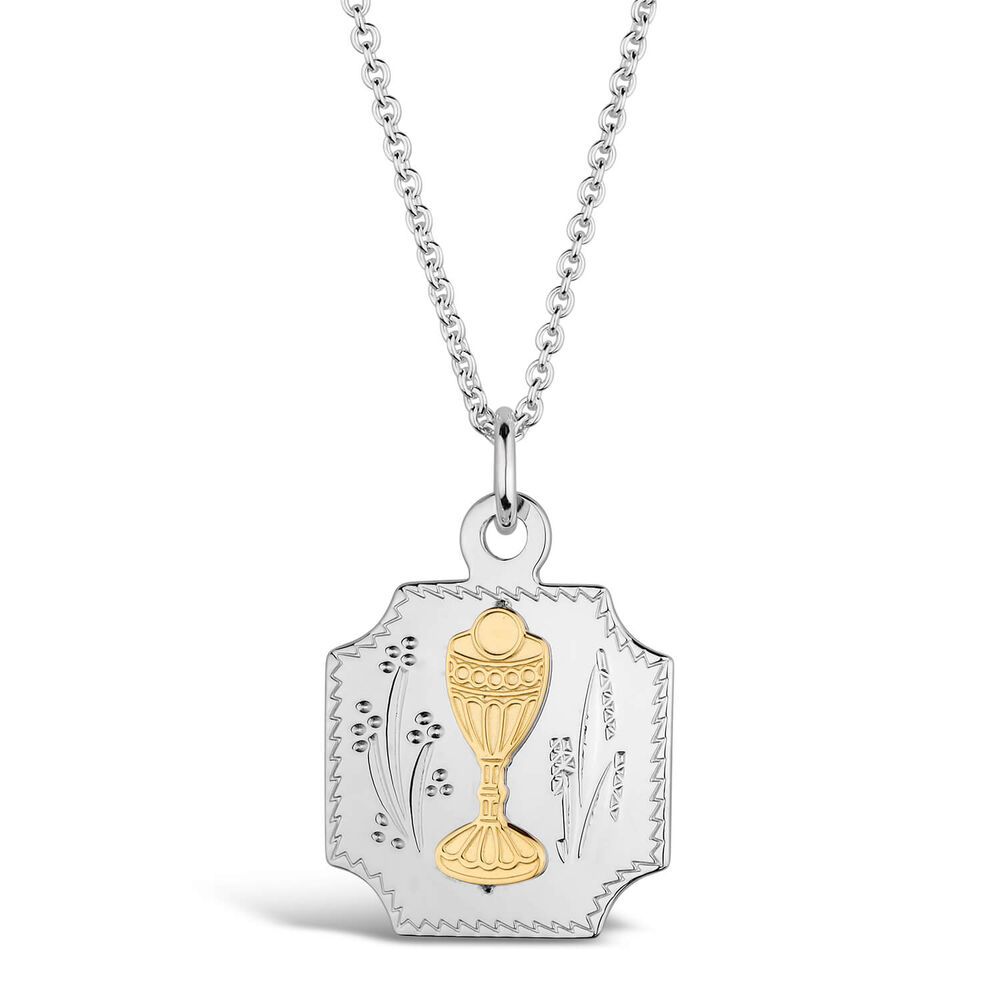 Sterling Silver Communion Medal (Chain Included)