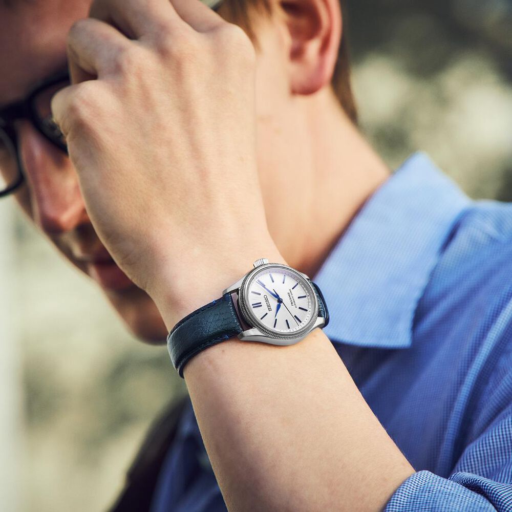 Seiko 145th Anniversary Presage Classic Series Limited Edition 'Shiro-neri' Leather Strap Watch