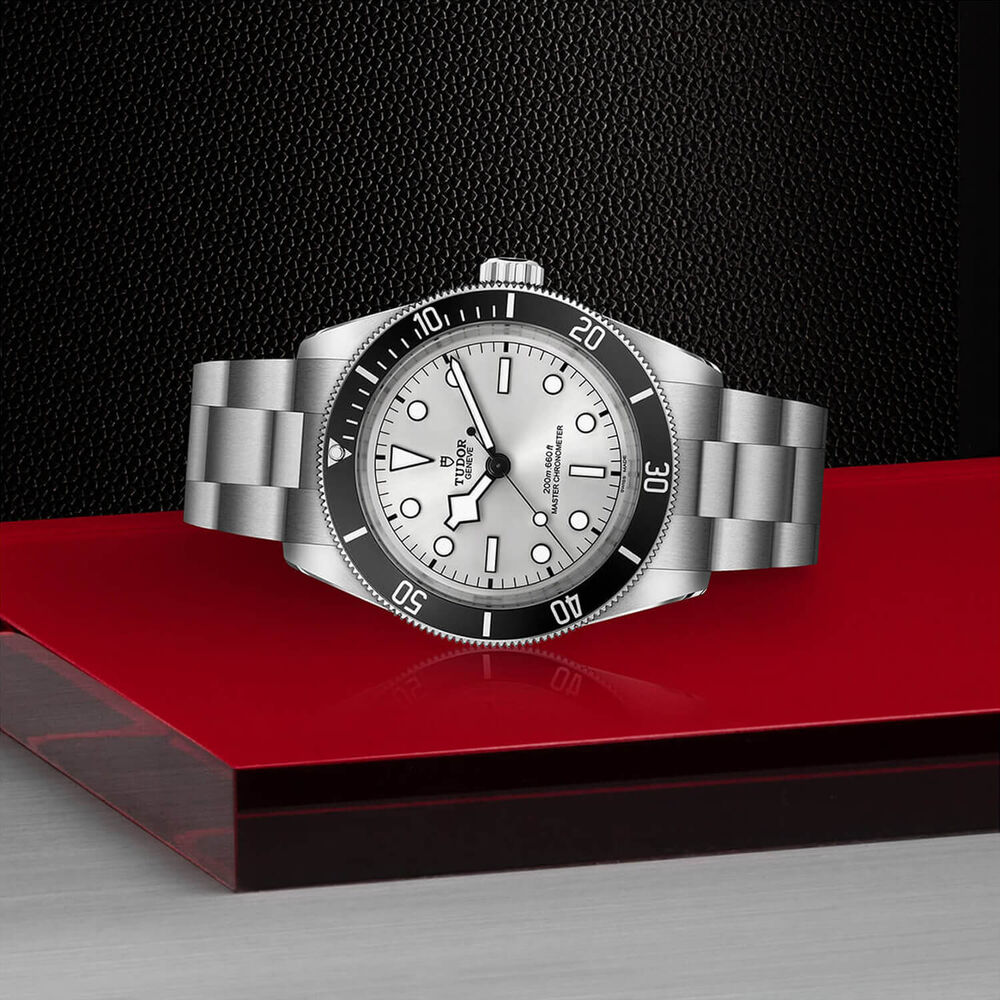 TUDOR Black Bay 68 43mm Silver Dial Steel Three-Link Bracelet Watch image number 3
