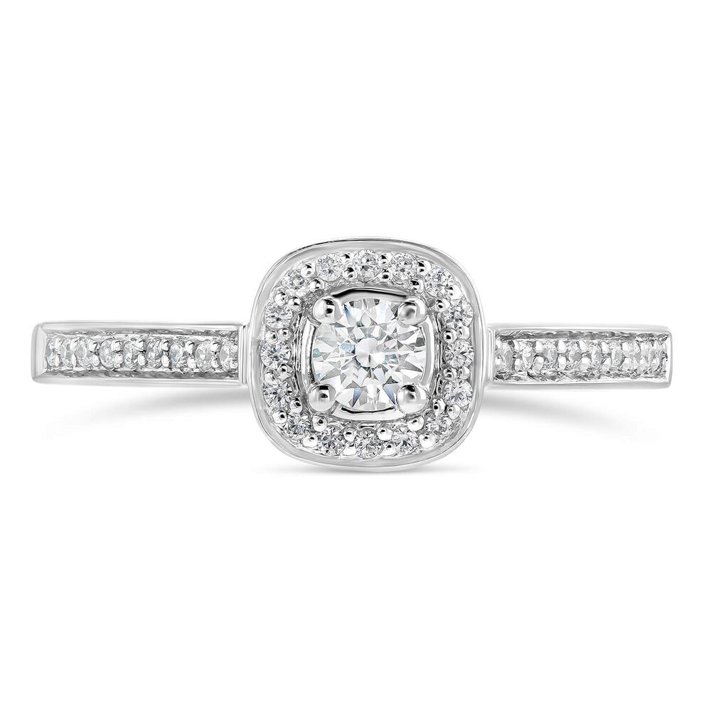 Northern Star 0.30ct Diamond Halo 18ct White Gold Ring