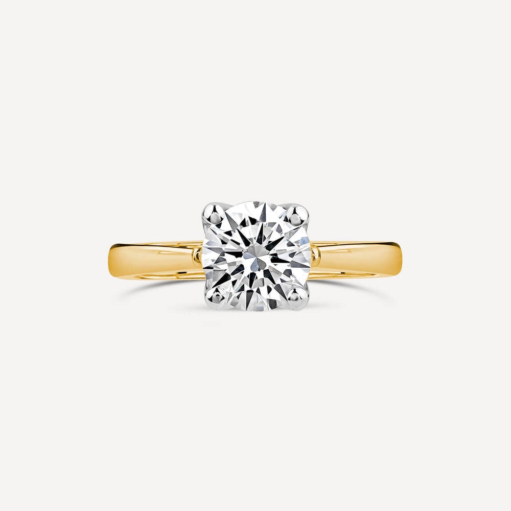 Born 18ct Yellow Gold Lab Grown 1.50ct Round Solitaire Diamond Ring image number 1