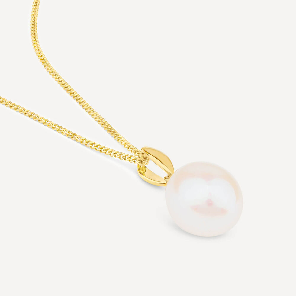 9ct Yellow Gold Oval Freshwater Pearl Classic Pendant image number 3