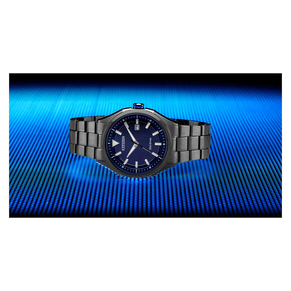 Citizen Eco-Drive Sport Gun Metal & Blue Dial Men's Watch image number 4