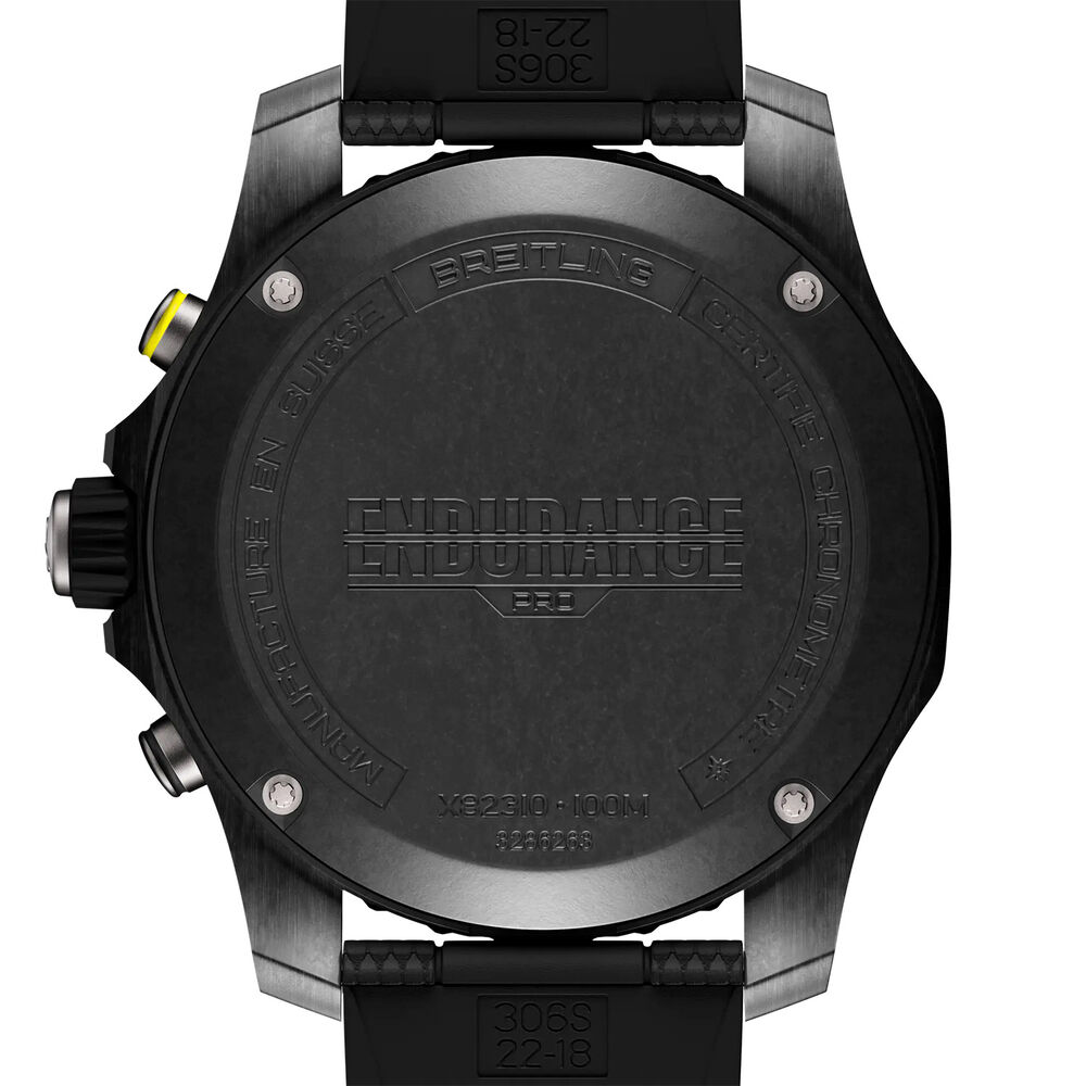Breitling Endurance Pro 44mm Black Dial Yellow Detail Rubber Strap Watch image number 3