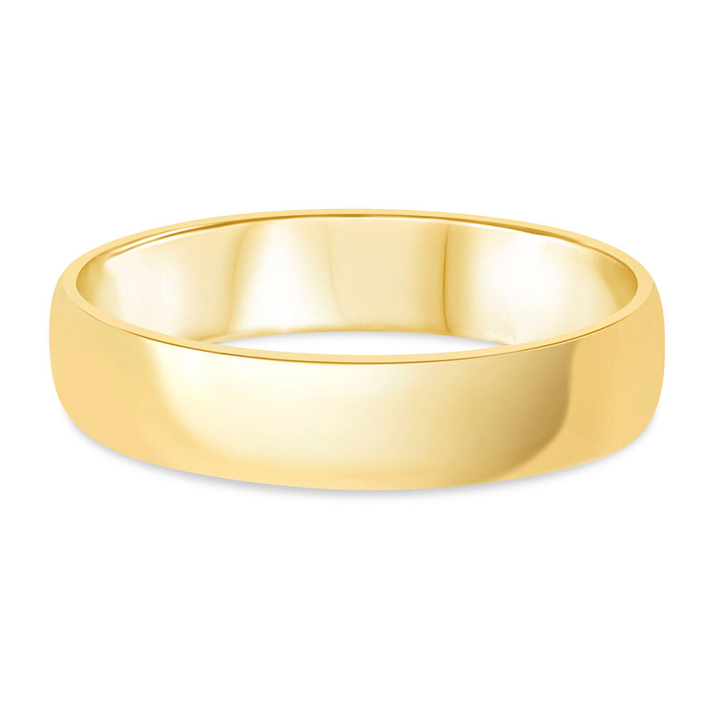 18ct gold 4mm classic court plain wedding ring image number 4