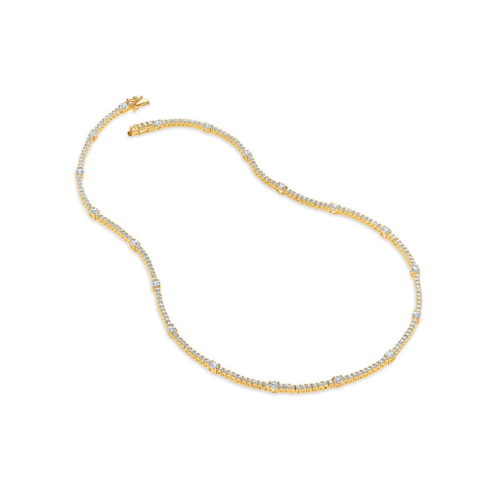 CARAT* London Phoebe Cubic Zirconia Gold Vermeil Tennis Necklace image number 0