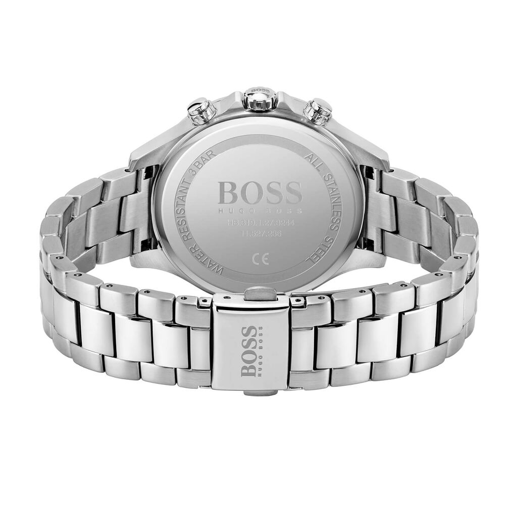 BOSS Hera 38mm Rose Dial Chrono Cubic Zirconia Bezel Steel Bracelet Watch image number 2