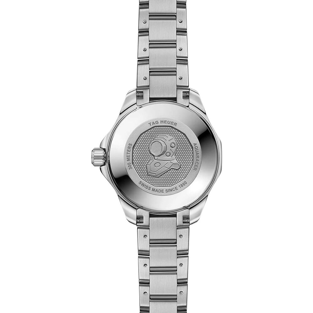 TAG Heuer Aquaracer Professional 300 Date 36mm Blue Dial Diamond Dots Steel Bracelet Watch image number 4