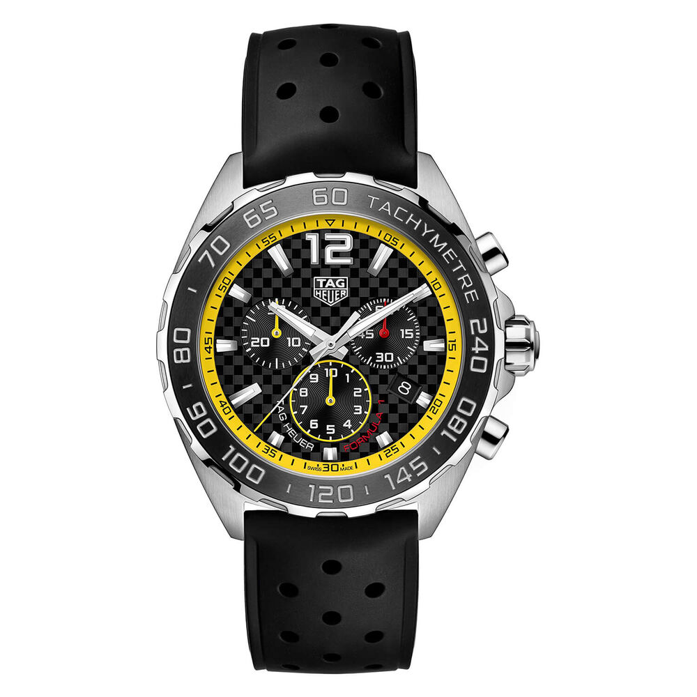 TAG Heuer Formula 1 43mm Black Chrono Yellow Detail Case Watch
