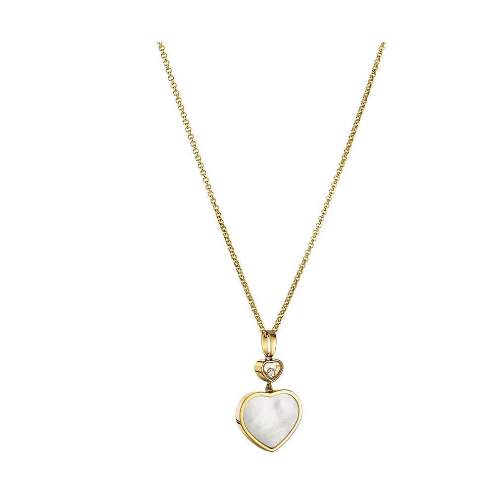 Chopard Happy Hearts Mother of Pearl Heart 0.05ct Diamond 18ct Yellow Gold Pendant image number 2