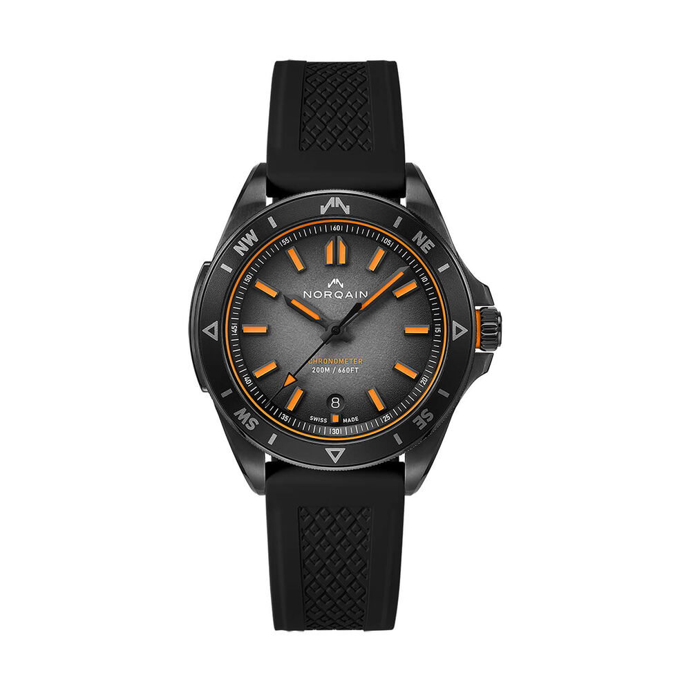 NORQAIN Adventure NEVEREST 40mm Black Dial & Rubber Strap Watch