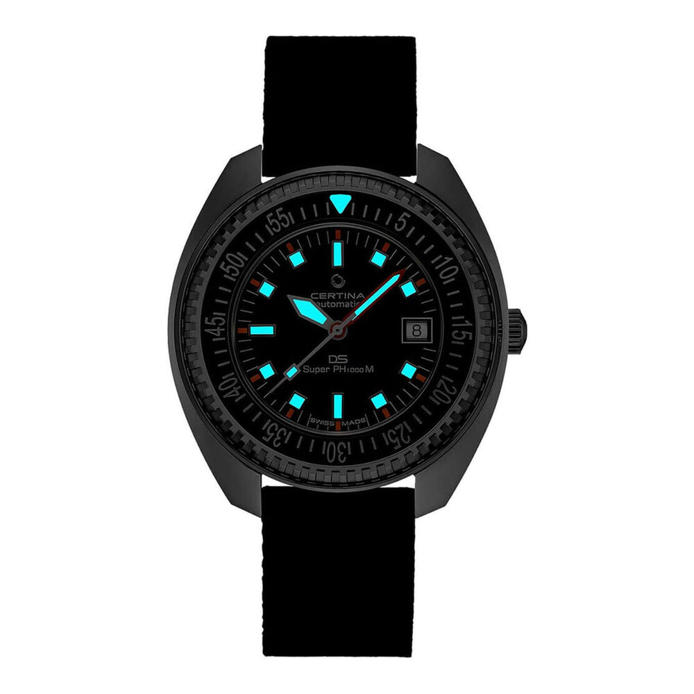 Certina DS Super PH1000M 43.5mm Black Dial Black Synthetic Strap Watch image number 1